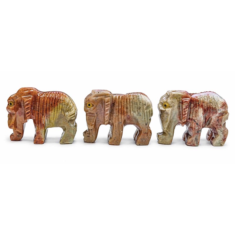 Animaux en soapstone – 35 mm - 10 pièces par variété 