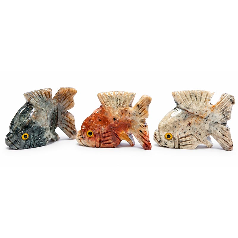 Animaux en soapstone – 35 mm - 10 pièces par variété 