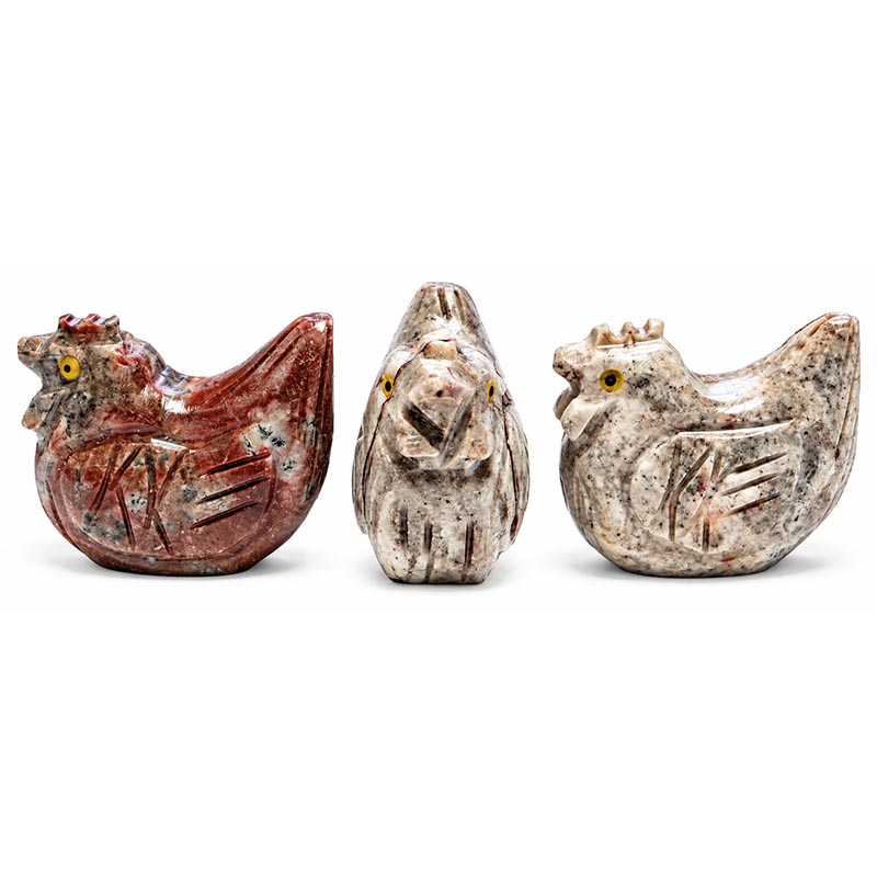 Animaux en soapstone – 35 mm - 10 pièces par variété 