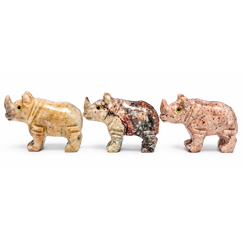 Animaux en soapstone – 35 mm - 10 pièces par variété 