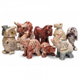 Animaux en pierre des Andes – 55 mm – Lot de 5 pièces