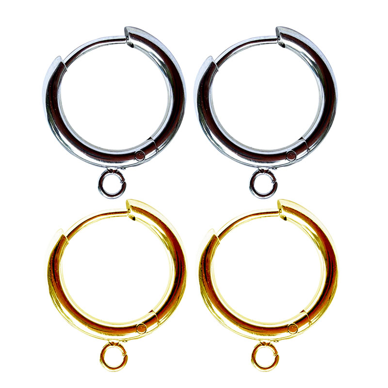 Boucles d'Oreilles avec anneau Acier - La paire
