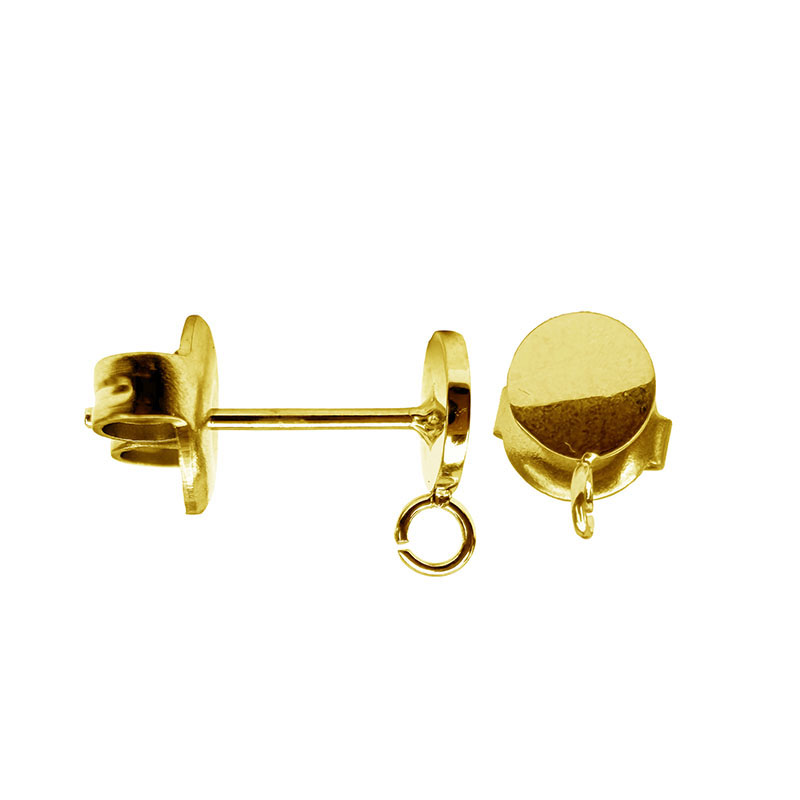 Puces d'Oreilles 5 mm - Avec anneaux acier - 5 paires