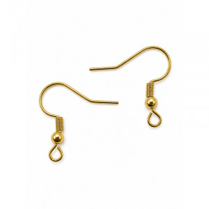 Crochets d’Oreilles en Acier Doré – Lot de 50 Pièces