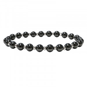 Bracelet en Hématite - Perles Rondes - 10 pièces