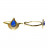 Bague réglable acier argenté ou doré avec cabochon lapis