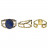 Bague réglable acier cabochon oval lapis lazuli