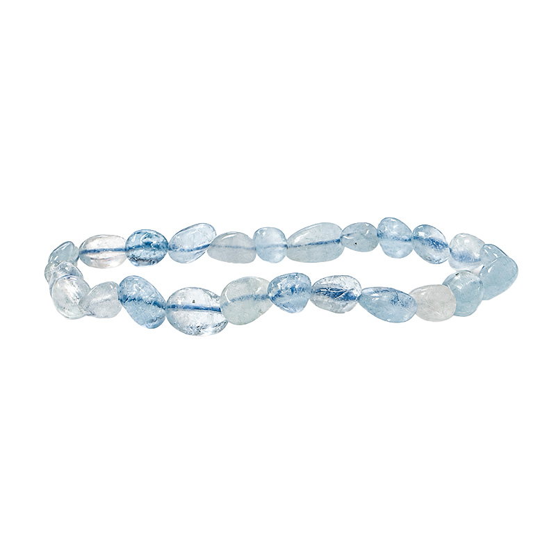 Bracelet aigue-marine grains les 4