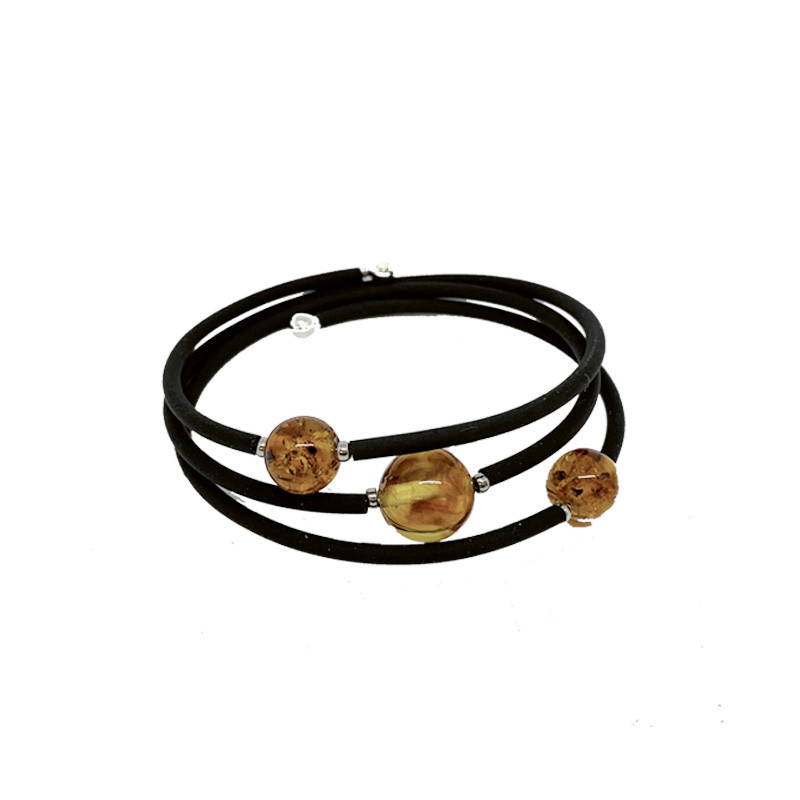 Bracelet en Ambre de la baltique 3 boules à mémoire de forme
