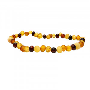 Bracelet Ambre de la baltique roule depoli multi