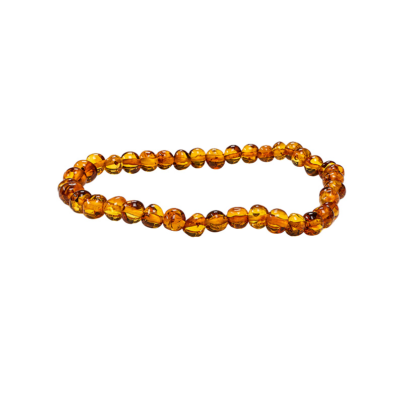 Bracelet en Ambre de la Baltique – Perles roulées 5 à 6 mm