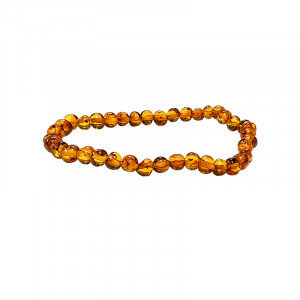 Bracelet en Ambre de la Baltique – Perles roulées 5 à 6 mm