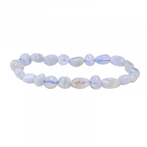 Bracelet agate blue lace grains les 4