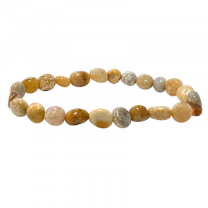 Bracelet corail fossile grains lot de 4