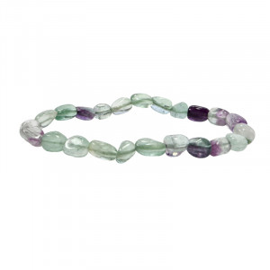 Bracelet fluorite multicolore grains lot de 4