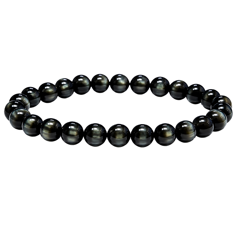 Bracelet Grande Taille Obsidienne œil Céleste 8 mm