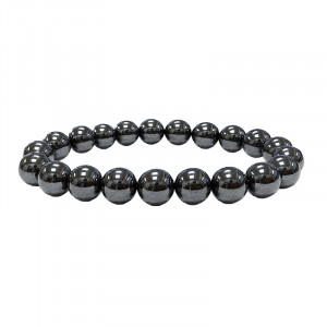 Bracelet en Hématite – Perles Rondes 10 mm - 10 pièces