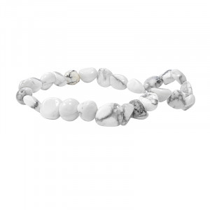 Bracelet Howlite blanche grains lot de 4