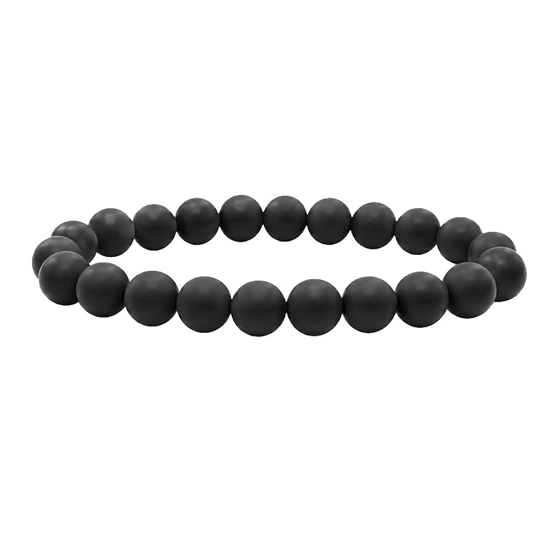 Bracelet onyx homme 10mm dépoli