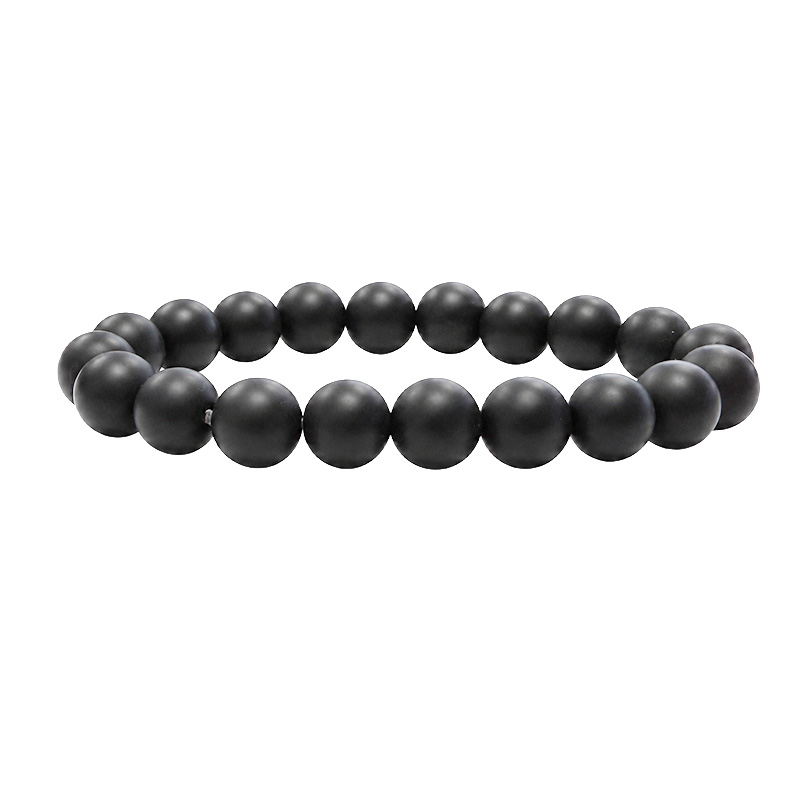 Bracelet onyx homme 10mm dépoli