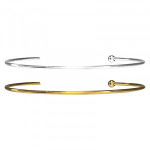 Bracelet Jonc Acier Personnalisable avec Perle de Finition