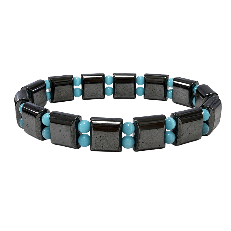 Bracelets magnétiques et oeil de chat synth. lot 5 pcs