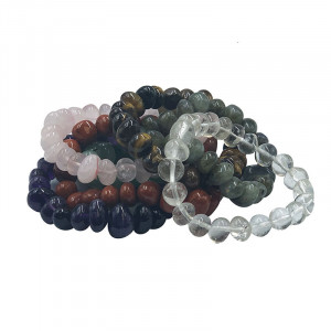 Bracelets pierres roulées les 8 assortis