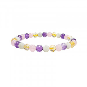 Bracelet en Améthyste chauffée (citrine) - pierre de lune - améthyste - quartz rose