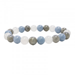 Bracelet pierre de lune, Angelite et Labradorite