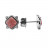 Boucles oreilles puces carrées rhodonite