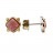 Boucles oreilles puces carrées rhodonite