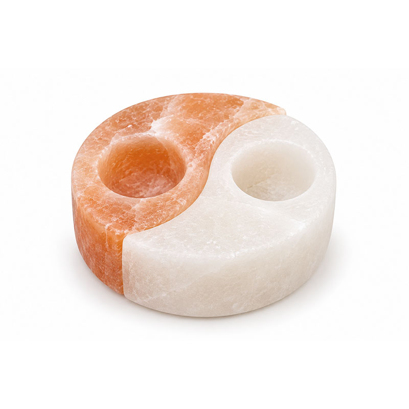Bougeoir en Sel Yin Yang