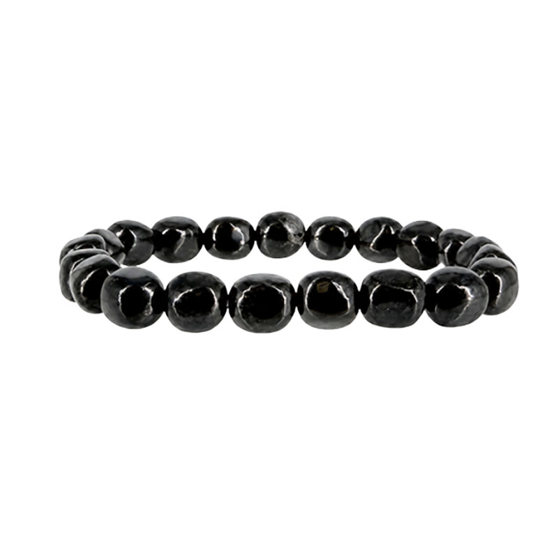 Bracelet en perles de shungite grains  – 7 x 8,5 mm - La pièce