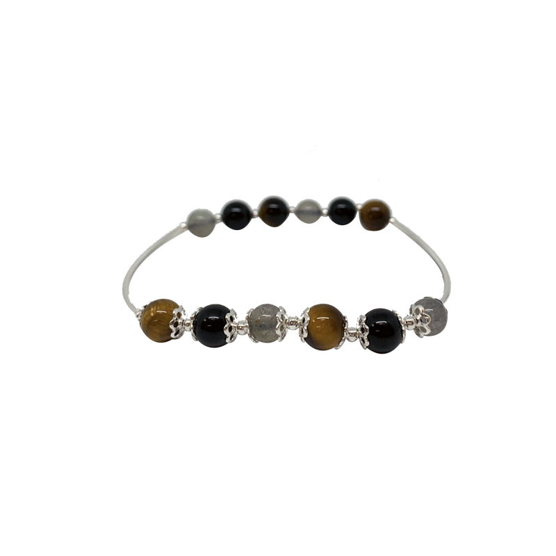 Bracelet labra tour oeil tigre argent 0.925