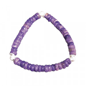 Bracelet charoite 6mm et argent 0.925