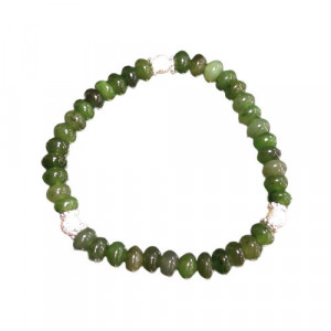 Bracelet jade 6mm et argent 0.925