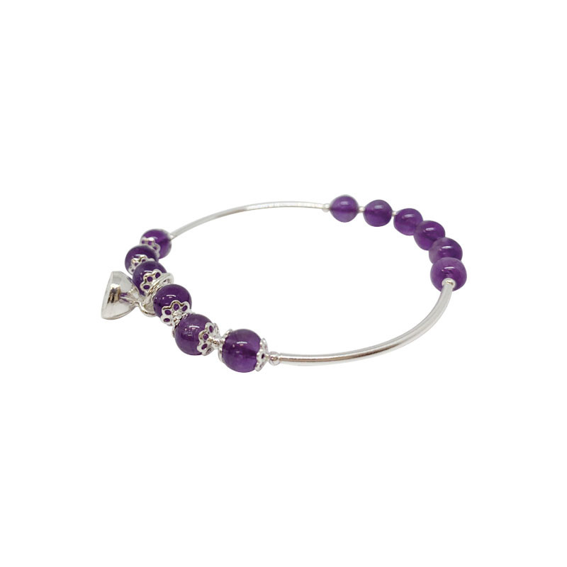 Bracelet argent 0.925 améthyste, grenat ou quartz rose