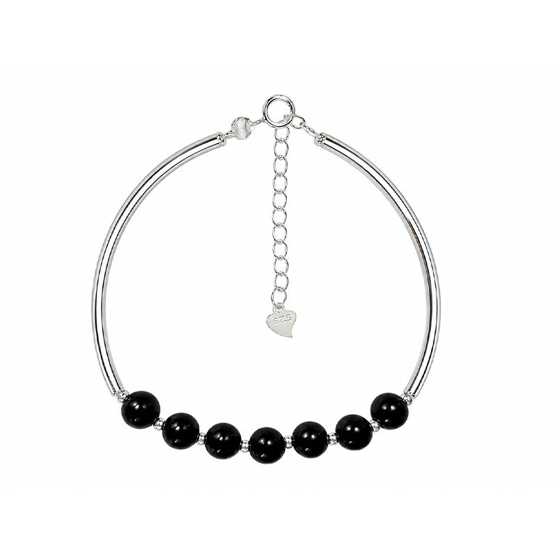 Bracelet Obsidienne Œil Céleste et Argent 925 - La pièce