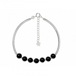 Bracelet Obsidienne Œil Céleste et Argent 925 - La pièce