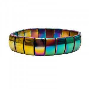 Bracelets hematite et titane 19 mm lot de 5