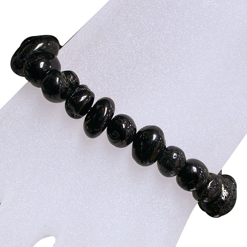 Bracelet pierres roulées tourmaline noire