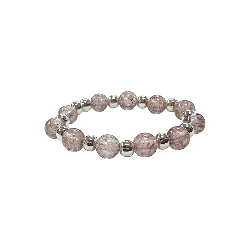 Bague sur élastique Quartz Hématoïde et argent 0.925