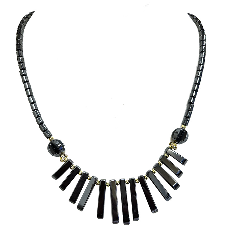 Collier Hématite - 46 cm - 10 pièces