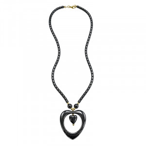Collier tubes et cœur - 46 cm - 10 pièces