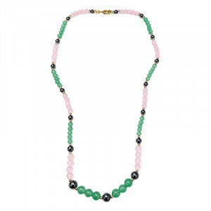 Collier aventurine et quartz rose 3 pcs