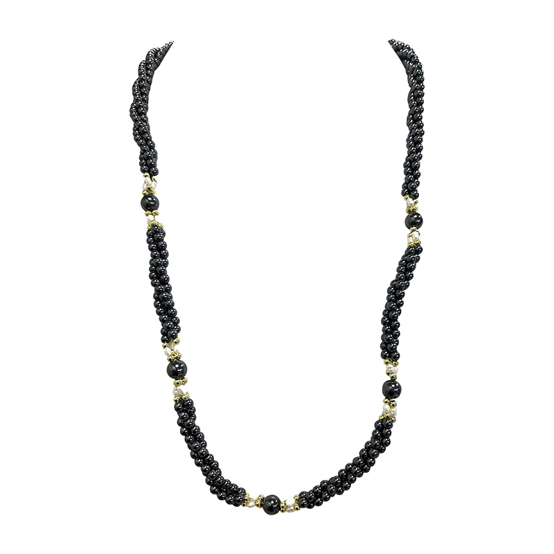 Collier Hématite et Biwa - 60 cm - lot de 3 pièces