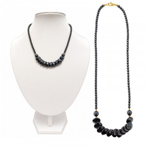 Collier disque hématite - 46 cm - 6 pièces