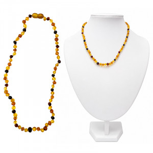 Collier Ambre de la Baltique roulé dépoli multi – 50 cm