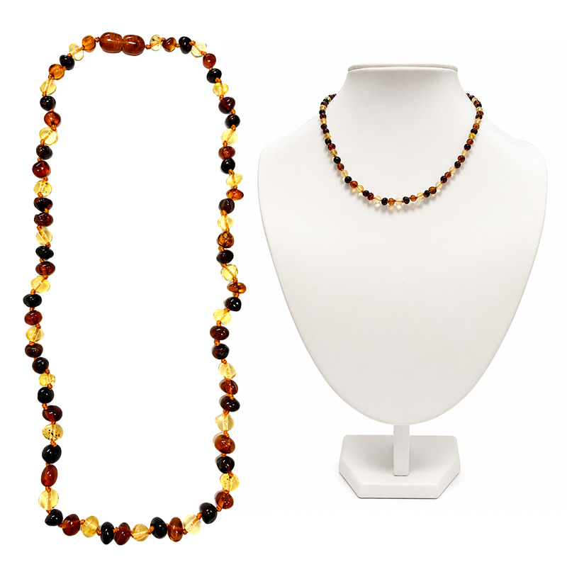 Collier Ambre de la baltique multi perles roulées environs 5-6 mm, 44cm