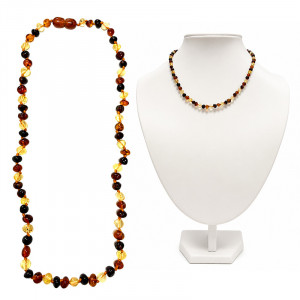 Collier Ambre de la baltique multi perles roulées environs 5-6 mm, 44cm